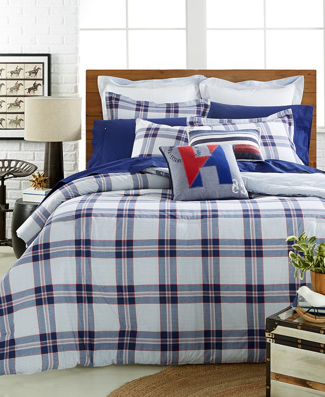 Tommy Hilfiger CLOSEOUT! Surf Plaid Full/Queen Comforter Set & Reviews