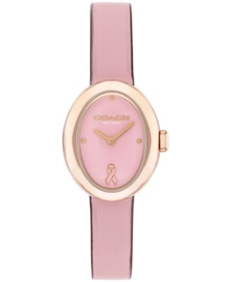 Женские часы Coach с кожаным ремешком Sammy Pink, информирующие о раке молочной железы, 22,5 мм