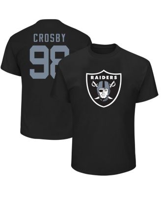 Мужская футболка Fanatics Maxx Crosby Black Las Vegas Raiders Big Tall с именем и номером игрока