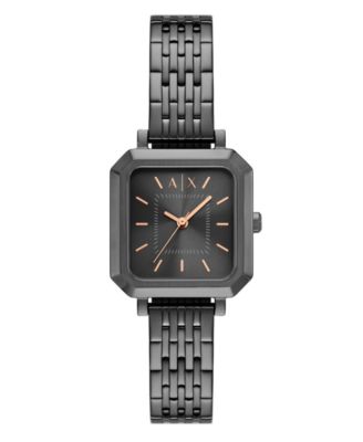 Женские кварцевые часы A|X Armani Exchange с тремя стрелками из нержавеющей стали Gunmetal, 27 мм