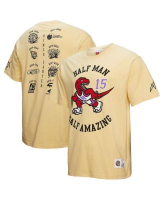 Мужская футболка премиум-класса от Mitchell & Ness Vince Carter Cream Toronto Raptors коричнево-бежевого цвета