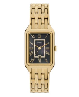 Женские часы Fossil Raquel с тремя стрелками и датой, позолоченные, из нержавеющей стали, 26 мм, золото