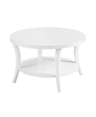 Convenience Concepts Круглый журнальный столик из дерева Чарльстон 30 дюймов белого цвета