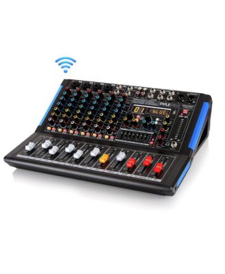 Pyle 8-канальный. Студийный микшер Bluetooth - Диджейский контроллер, аудиомикшерный пульт, черный