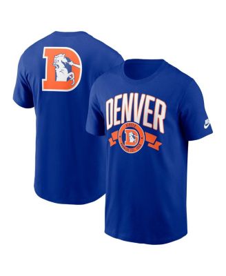 Мужская футболка Nike Royal Denver Broncos Rewind спереди и сзади Hit Essential