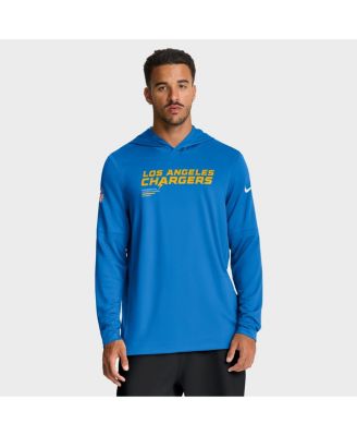 Мужская футболка Nike Powder Blue Los Angeles Chargers Sideline Pure Fury Performance с капюшоном и длинными рукавами от Nike