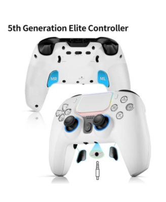 Беспроводной контроллер NBCP Elite PS4 5-го поколения, аккумулятор емкостью 1200 мАч, Два двигателя, 6-осевой гироскоп, аудиоразъем 3,5 мм, режим Turbo, Совместимый с PS4 / PC white