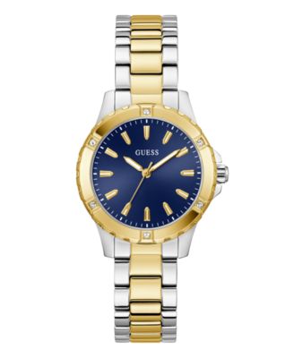 Женские двухцветные аналоговые часы GUESS, 35 мм