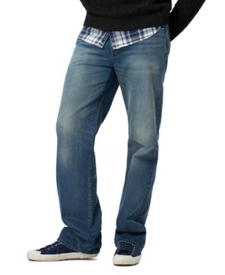 Мужские джинсы Buffalo David Bitton свободного кроя с прямыми оборками