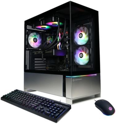 Настольный игровой компьютер CyberPowerPC Gamer Supreme с жидкостным охлаждением, AMD Ryzen 7 8700F 4,1 ГГц, 32 ГБ оперативной памяти, 2 ТБ SSD, NVIDIA GeForce RTX 5070 12 ГБ, Windows black