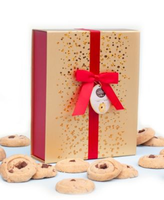 Фирменная золотая подарочная коробка для песочного печенья Mary Macleod с красной лентой Chocolate Crunch Shortbread, 18 штук