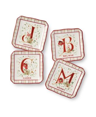 Сертифицированные международные тарелки для канапе Winter Blooms, набор из 4