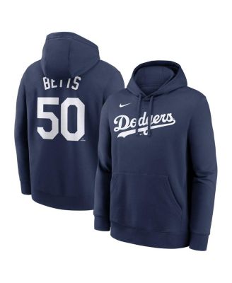 Мужская толстовка Nike Mookie Betts Navy Los Angeles Dodgers с именем и номером игрока, клубный пуловер с капюшоном