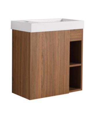 Плавающий туалетный столик CASAINC 20" с раковиной из полимера и мягко закрывающейся дверцей