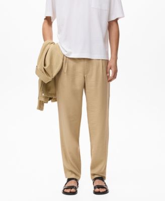 Мужские плиссированные брюки прямого кроя от Mango