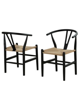 Мебель Америки, 2 шт. Набор стульев Farre из массива дерева с закругленными боковинами.