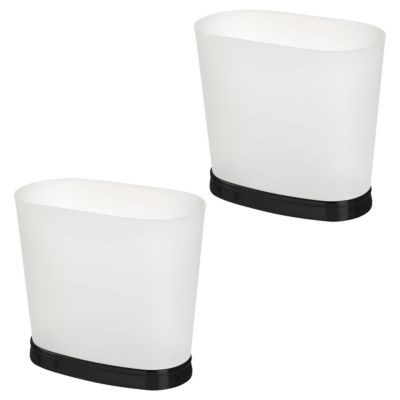 Маленькое овальное мусорное ведро IDesign для ванной комнаты, набор из 2-х предметов