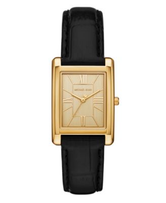 Женские часы Michael Kors Essex из черной кожи с тремя стрелками, 26x36 мм