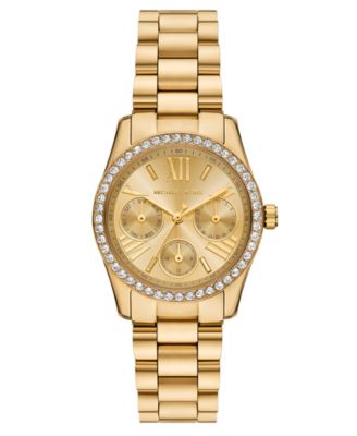 Многофункциональные женские часы Michael Kors Lexington золотистого цвета из нержавеющей стали, 34-миллиметровое золото