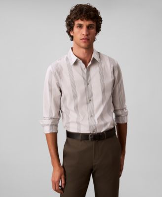 Мужская приталенная рубашка в полоску Calvin Klein