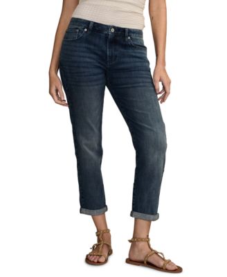 Женские джинсы-бойфренды Lucky Brand Sienna Slim синего цвета