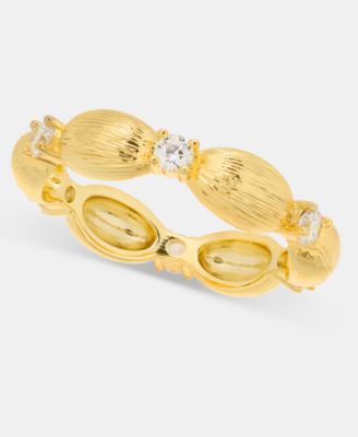 Эксклюзивное золотое кольцо Macy's Bubble Band с 34-м кубическим цирконием, текстурированное пузырьками