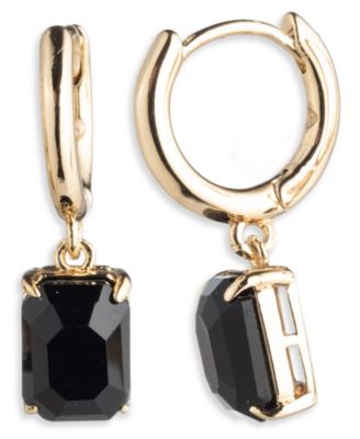 Серьги Lauren Ralph Lauren Glass Stone Drop Huggie черный