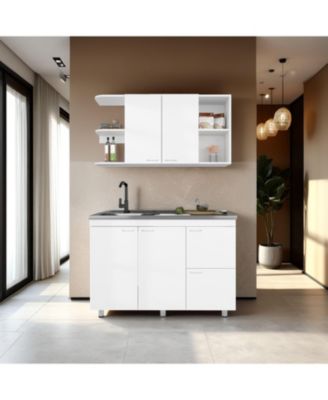Многофункциональный кухонный гарнитур FM FURNITURE Desert Hills с вместительным местом для хранения, белый