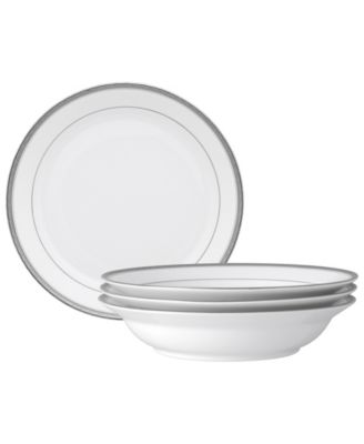 Noritake Charlotta Platinum, 4 шт. Набор обеденных мисок с ободком, Сервиз на 4 персоны