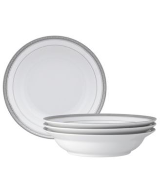 Noritake Crestwood Platinum, 4 шт. Набор обеденных мисок с ободком, Сервиз на 4 персоны