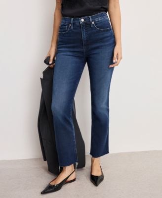 Хорошие американские женские джинсы Soft Tech Good Standard Kick Flare синего цвета обычного и большого размера