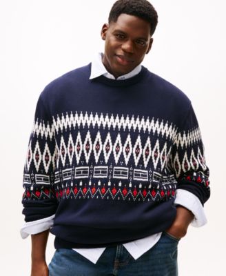 Мужской свитер с круглым вырезом Fair Isle от Tommy Hilfiger для больших и высоких мужчин