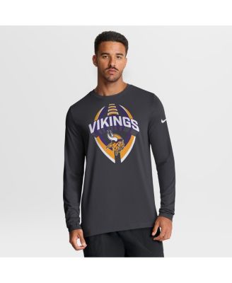 Мужская футболка с длинным рукавом Nike Anthracite Minnesota Vikings Prime Time Legend Icon Performance