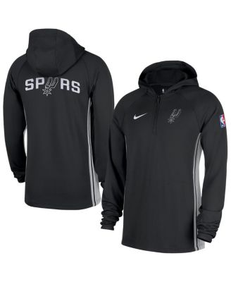 Мужская черная куртка-толстовка Nike San Antonio Spurs Authentic On Court Zone с капюшоном Dri-FIT на молнии с четвертью