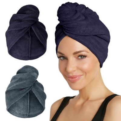 Turbie Twist Microfiber, 2 упаковки (Вечерний синий, темные тени)