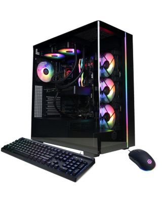 Настольный игровой компьютер CyberPowerPC Gamer Supreme с жидкостным охлаждением, AMD Ryzen 7 9700X 3,8 ГГц, 32 ГБ оперативной памяти, 2 ТБ SSD, NVIDIA GeForce RTX 5070 12 ГБ, Windows black