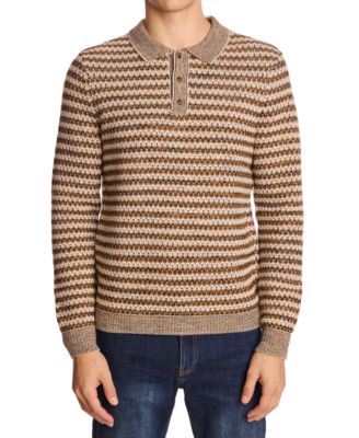 Мужская рубашка поло в полоску с рисунком Пейсли и серого цвета