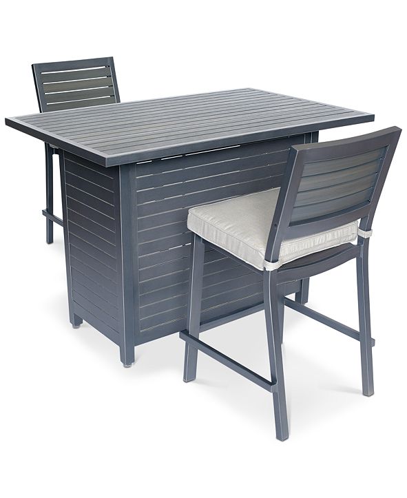 Furniture CLOSEOUT! Marlough Outdoor Aluminum 3Pc. Bar Set (52" x 32