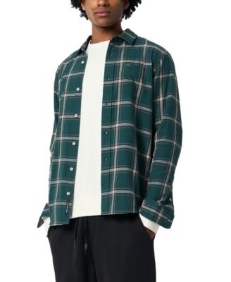 Мужская рубашка в клетку обычного покроя от Buffalo David Bitton цвета Саго с клетчатым рисунком зеленого цвета