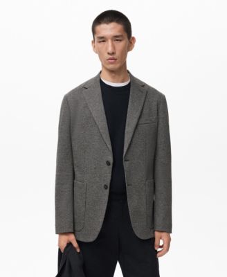 Мужской приталенный блейзер Mango с микроструктурой