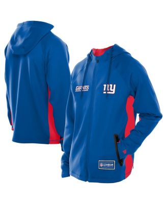 Мужская толстовка Royal New York Giants от New Era сочетает в себе аутентичный реглан Scuba с капюшоном на молнии