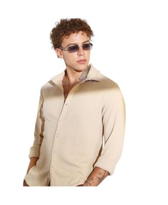 Мужская рубашка Campus Sutra в желтую полоску со складками от Campus Sutra