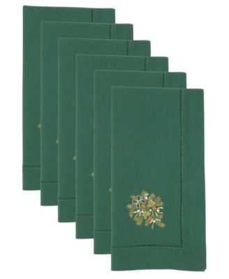 Салфетка для вышивания веточками сосны от Saro Lifestyle, набор из 6 салфеток