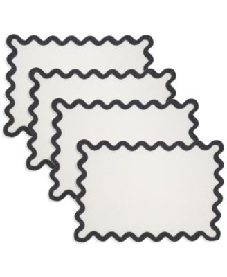 Салфетка для салфеток Saro Lifestyle Linen Eco Scallop Border, комплект из 4 салфеток