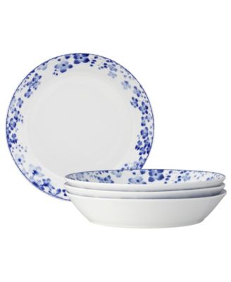 Набор Noritake Bloomington Road Blue из 4 обеденных тарелок-купе, 9-3/4 дюйма, 43 унции.