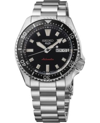 Мужские спортивные часы Seiko 5 из нержавеющей стали с серебряным браслетом, 42,5 мм