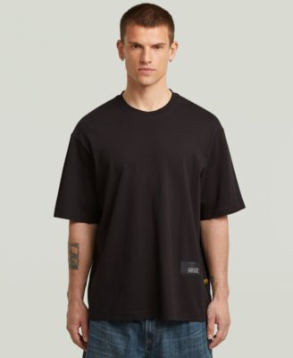 Мужская футболка с графическим принтом G-Star Raw и значком в виде квадрата под горло, черная