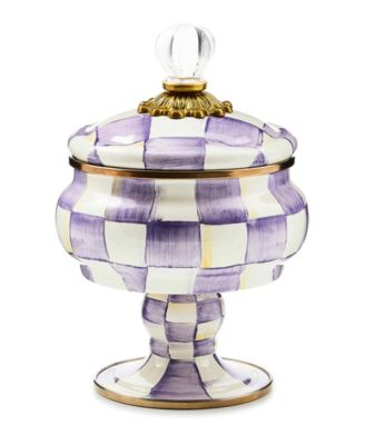 Кофейник ручной работы MacKenzie-Childs в фиолетовую клетку ручной работы