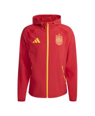 Мужская красная куртка-ветровка Adidas для путешествий на Чемпионат мира по футболу 2026 года в составе Национальной сборной Испании