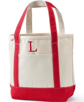 Холщовая сумка-тоут Lands' End с монограммой в виде буквы L